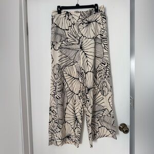 Wide leg linen blend pants